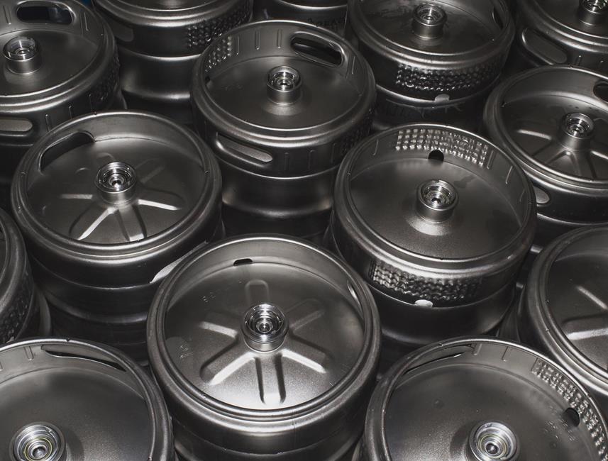 closeup-shot-metal-beer-kegs
